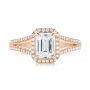 18k Rose Gold 18k Rose Gold Custom Diamond Halo Engagement Ring - Top View -  102875 - Thumbnail