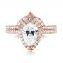 18k Rose Gold 18k Rose Gold Custom Diamond Halo Engagement Ring - Top View -  104264 - Thumbnail