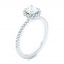 14k White Gold 14k White Gold Custom Diamond Halo Engagement Ring - Three-Quarter View -  102693 - Thumbnail