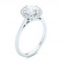 14k White Gold 14k White Gold Custom Diamond Halo Engagement Ring - Three-Quarter View -  102957 - Thumbnail