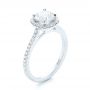 14k White Gold 14k White Gold Custom Diamond Halo Engagement Ring - Three-Quarter View -  103453 - Thumbnail