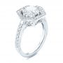 14k White Gold 14k White Gold Custom Diamond Halo Engagement Ring - Three-Quarter View -  103489 - Thumbnail