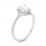 18k White Gold 18k White Gold Custom Diamond Halo Engagement Ring - Three-Quarter View -  103549 - Thumbnail