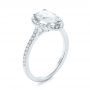 14k White Gold 14k White Gold Custom Diamond Halo Engagement Ring - Three-Quarter View -  104264 - Thumbnail