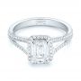 18k White Gold 18k White Gold Custom Diamond Halo Engagement Ring - Flat View -  102875 - Thumbnail
