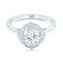 18k White Gold 18k White Gold Custom Diamond Halo Engagement Ring - Flat View -  102957 - Thumbnail