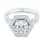 14k White Gold 14k White Gold Custom Diamond Halo Engagement Ring - Flat View -  103489 - Thumbnail