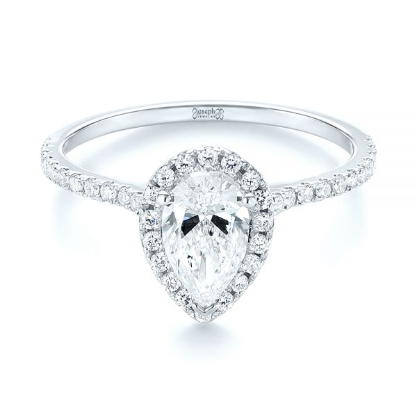 Platinum Platinum Custom Diamond Halo Engagement Ring - Flat View - 103549