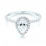 14k White Gold 14k White Gold Custom Diamond Halo Engagement Ring - Flat View -  103549 - Thumbnail
