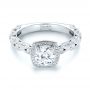 18k White Gold 18k White Gold Custom Diamond Halo Engagement Ring - Flat View -  103596 - Thumbnail