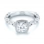 18k White Gold 18k White Gold Custom Diamond Halo Engagement Ring - Flat View -  103596 - Thumbnail