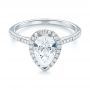 18k White Gold 18k White Gold Custom Diamond Halo Engagement Ring - Flat View -  104264 - Thumbnail