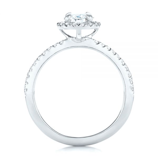 18k White Gold 18k White Gold Custom Diamond Halo Engagement Ring - Front View -  102693