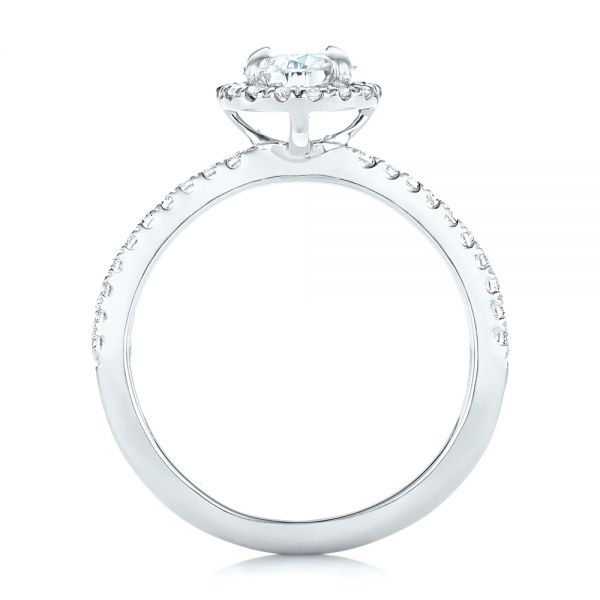 Platinum Platinum Custom Diamond Halo Engagement Ring - Front View - 102693