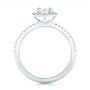 18k White Gold 18k White Gold Custom Diamond Halo Engagement Ring - Front View -  102693 - Thumbnail