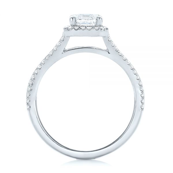 Platinum Platinum Custom Diamond Halo Engagement Ring - Front View - 102875