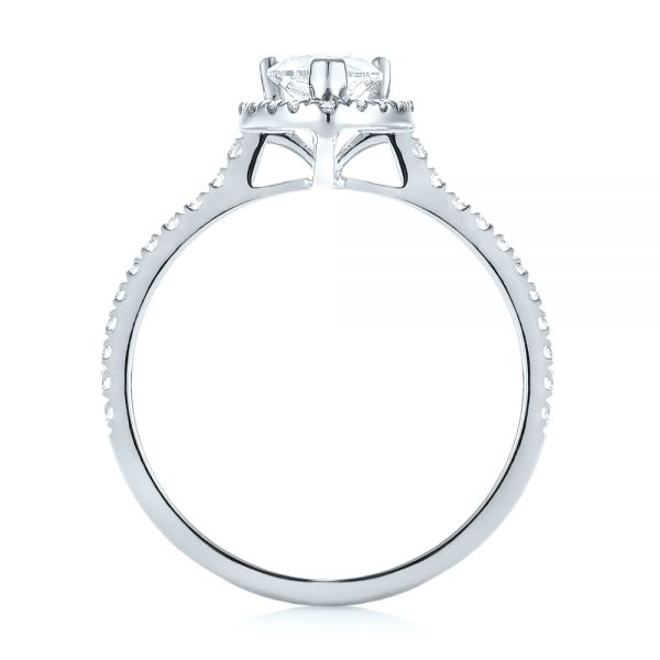 Platinum Platinum Custom Diamond Halo Engagement Ring - Front View - 103549