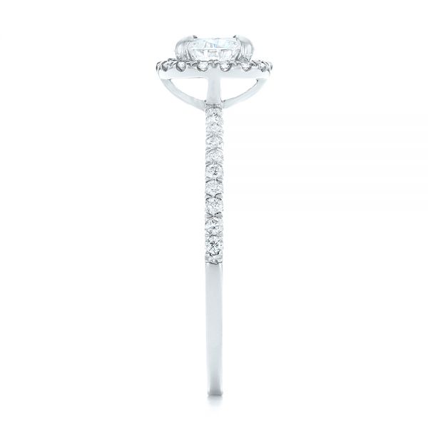 Platinum Platinum Custom Diamond Halo Engagement Ring - Side View - 102693