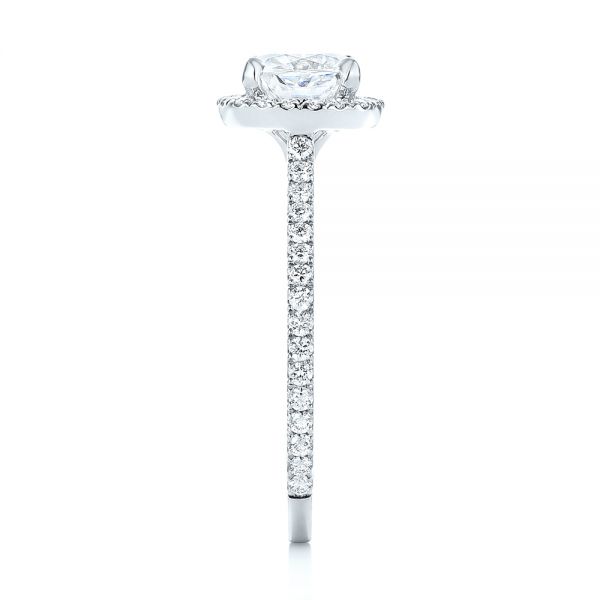 Platinum Platinum Custom Diamond Halo Engagement Ring - Side View - 103453