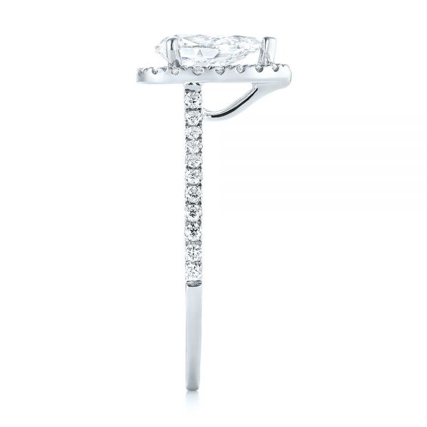 Platinum Platinum Custom Diamond Halo Engagement Ring - Side View - 103549