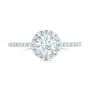 18k White Gold 18k White Gold Custom Diamond Halo Engagement Ring - Top View -  102693 - Thumbnail