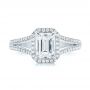 18k White Gold 18k White Gold Custom Diamond Halo Engagement Ring - Top View -  102875 - Thumbnail