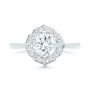 18k White Gold 18k White Gold Custom Diamond Halo Engagement Ring - Top View -  102957 - Thumbnail