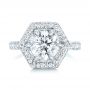 Platinum Platinum Custom Diamond Halo Engagement Ring - Top View -  103489 - Thumbnail