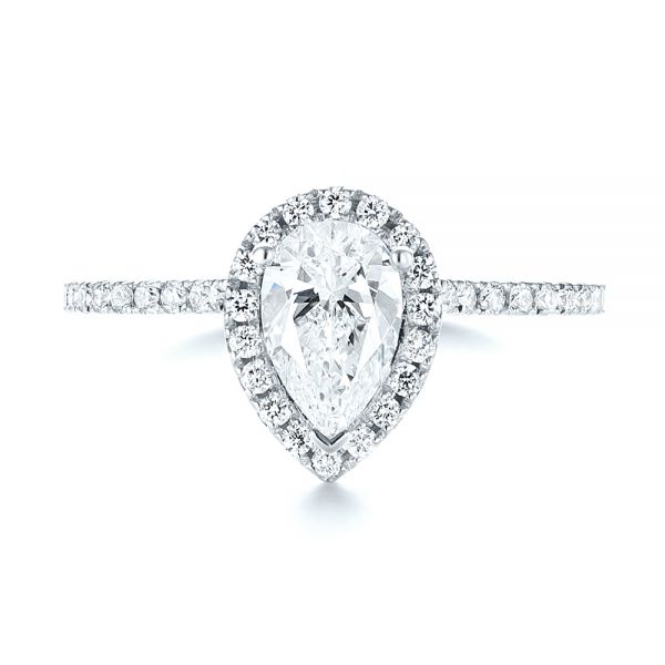 Platinum Platinum Custom Diamond Halo Engagement Ring - Top View - 103549