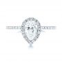 14k White Gold 14k White Gold Custom Diamond Halo Engagement Ring - Top View -  103549 - Thumbnail