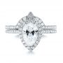 14k White Gold 14k White Gold Custom Diamond Halo Engagement Ring - Top View -  104264 - Thumbnail