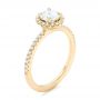 14k Yellow Gold 14k Yellow Gold Custom Diamond Halo Engagement Ring - Three-Quarter View -  102693 - Thumbnail