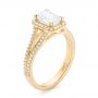 14k Yellow Gold 14k Yellow Gold Custom Diamond Halo Engagement Ring - Three-Quarter View -  102875 - Thumbnail