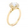 14k Yellow Gold 14k Yellow Gold Custom Diamond Halo Engagement Ring - Three-Quarter View -  102957 - Thumbnail