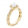 18k Yellow Gold 18k Yellow Gold Custom Diamond Halo Engagement Ring - Three-Quarter View -  103596 - Thumbnail