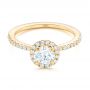 18k Yellow Gold 18k Yellow Gold Custom Diamond Halo Engagement Ring - Flat View -  102693 - Thumbnail
