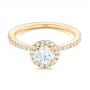 14k Yellow Gold 14k Yellow Gold Custom Diamond Halo Engagement Ring - Flat View -  102693 - Thumbnail