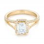 18k Yellow Gold 18k Yellow Gold Custom Diamond Halo Engagement Ring - Flat View -  102875 - Thumbnail