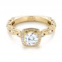 18k Yellow Gold 18k Yellow Gold Custom Diamond Halo Engagement Ring - Flat View -  103596 - Thumbnail