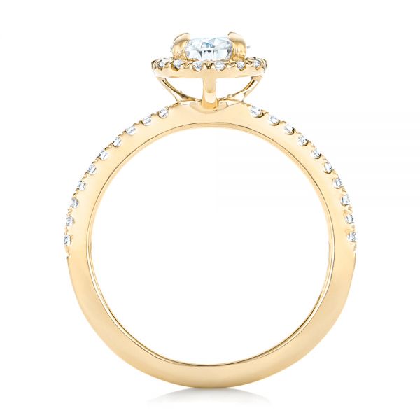 14k Yellow Gold 14k Yellow Gold Custom Diamond Halo Engagement Ring - Front View - 102693
