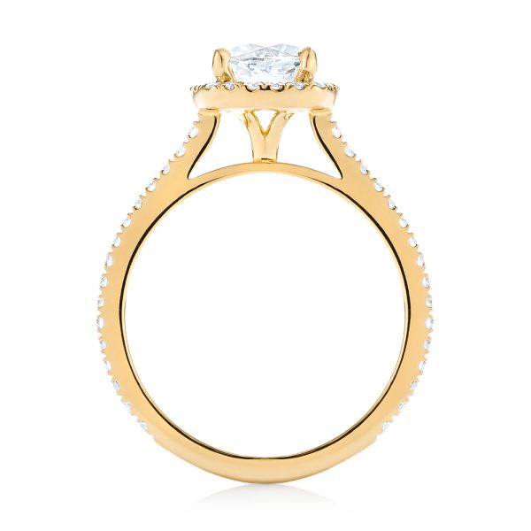 14k Yellow Gold 14k Yellow Gold Custom Diamond Halo Engagement Ring - Front View - 103453