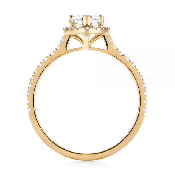 18k Yellow Gold 18k Yellow Gold Custom Diamond Halo Engagement Ring - Front View - 103549