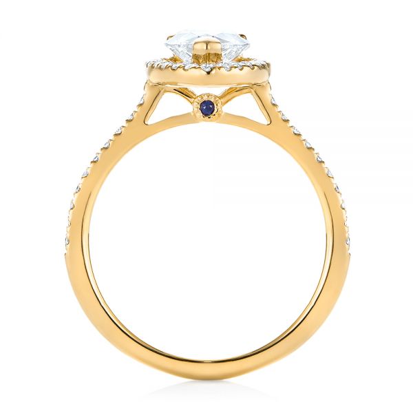 14k Yellow Gold 14k Yellow Gold Custom Diamond Halo Engagement Ring - Front View - 104264