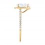 18k Yellow Gold 18k Yellow Gold Custom Diamond Halo Engagement Ring - Side View -  103549 - Thumbnail
