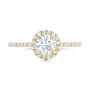 18k Yellow Gold 18k Yellow Gold Custom Diamond Halo Engagement Ring - Top View -  102693 - Thumbnail