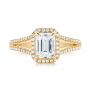 18k Yellow Gold 18k Yellow Gold Custom Diamond Halo Engagement Ring - Top View -  102875 - Thumbnail