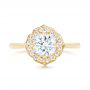 14k Yellow Gold 14k Yellow Gold Custom Diamond Halo Engagement Ring - Top View -  102957 - Thumbnail
