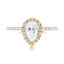 18k Yellow Gold 18k Yellow Gold Custom Diamond Halo Engagement Ring - Top View -  103549 - Thumbnail
