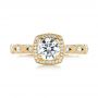 14k Yellow Gold 14k Yellow Gold Custom Diamond Halo Engagement Ring - Top View -  103596 - Thumbnail