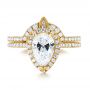14k Yellow Gold 14k Yellow Gold Custom Diamond Halo Engagement Ring - Top View -  104264 - Thumbnail